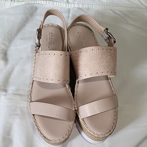 Charlies By Charles David Scale 10M Cream Espadrilles with Cushioned Footbed